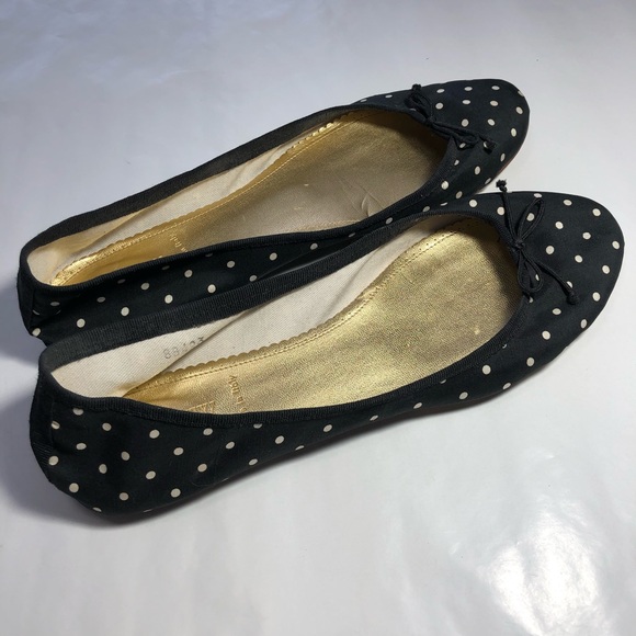 J. Crew Shoes - J. Crew Polka Dot Sateen Canvas Ballet Flats